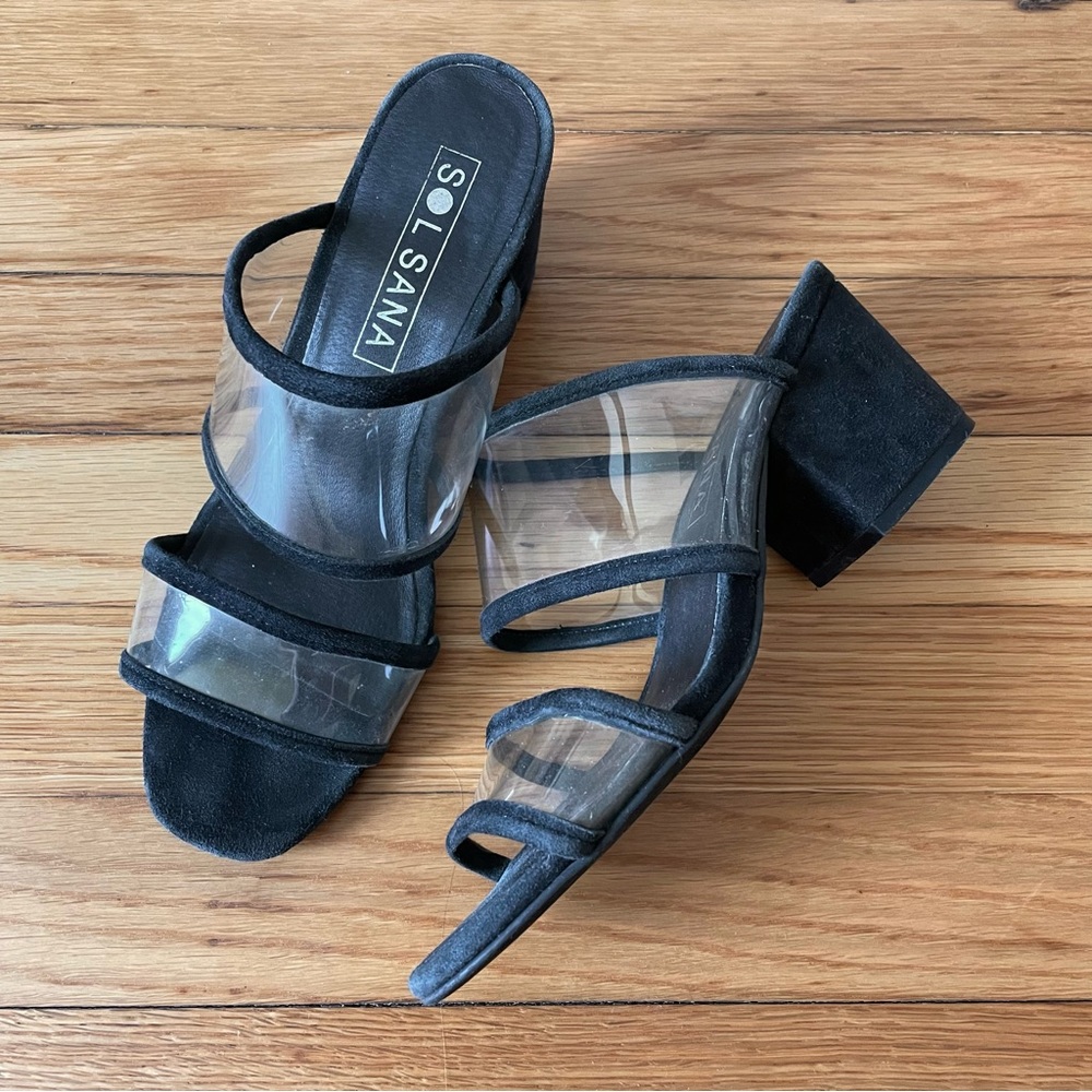 Sol Sana Ziggy Mule. Black and Clear. Size 37.